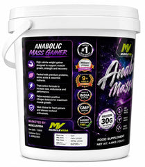 MuscleVeda Anabolic Mass Gainer - Belgian Chocolate Flavour, 4.5KG (10LBS)
