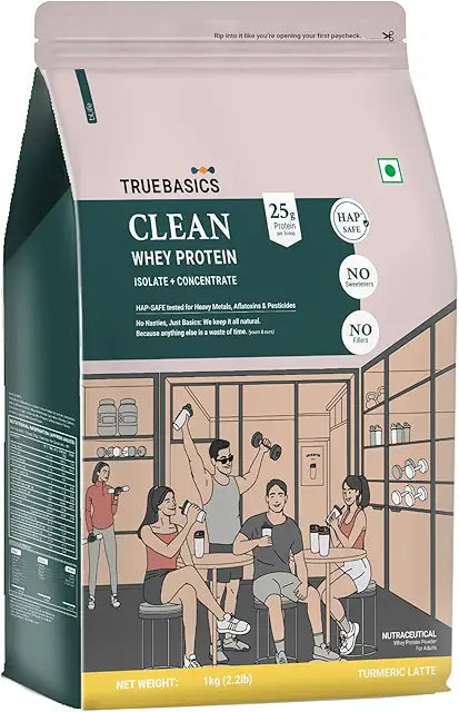 TrueBasics Clean Whey Protein (Isolate), 1 kg (2.2 lb), Chocolate