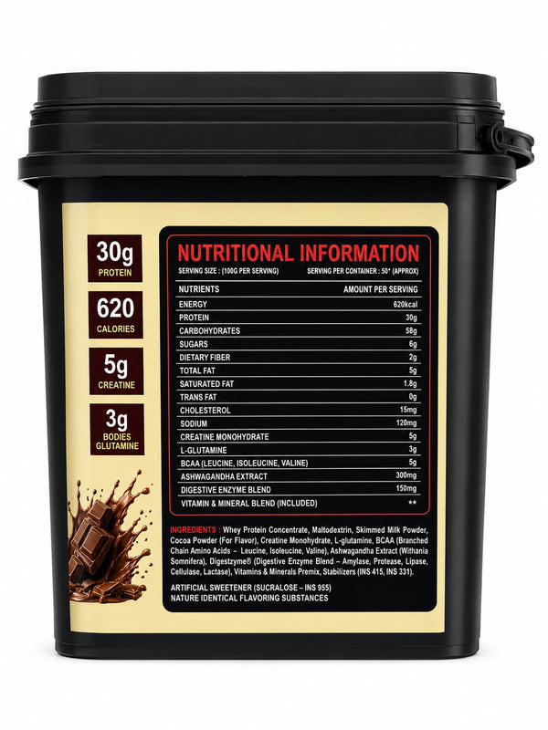Muscle Veda Lean Mass Gainer – Belgian Chocolate | 4.5 kg / 10 lbs